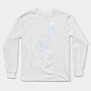 2 elegant irises ink drawing Long Sleeve T-Shirt